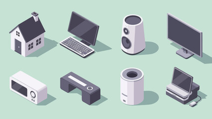 Isometric Smart Home Devices and Electronics Collection.