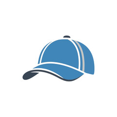 Fototapeta premium Blue Baseball Cap with White Stripes.