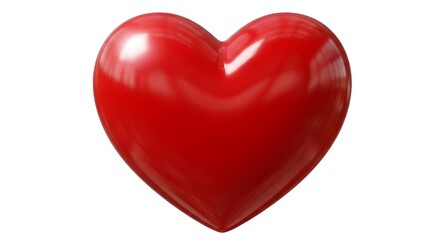 Fototapeta premium Shiny red heart glossy love symbol for Valentine s Day and romantic designs