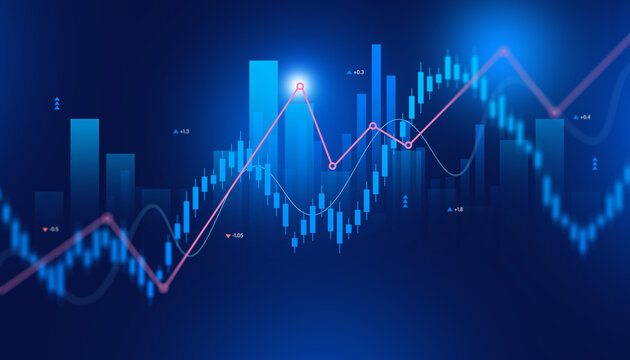 Glowing Stock Market Financial Chart with Rising Arrow  Business Investment Data Analysis