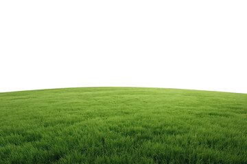 Obraz premium Green grass covering a gently sloping hill, forming an environmental surface element for design on a transparent background