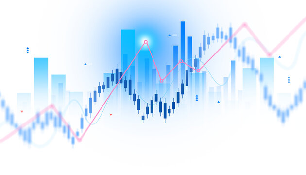 Bright Financial Growth Graph with Upward Arrow  Stock Market Investment Analytics Background