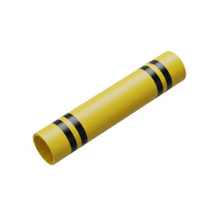 A Yellow Crayon with Black Stripes Art Supply