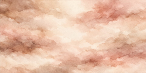 Obraz premium Abstract watercolor sky background with fluffy light pink and white clouds forming a dreamy grunge cloudscape in a bright atmospheric day sky