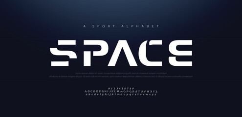 Sport modern italic alphabet fonts and number. Typography, abstract technology, fashion, digital, future creative logo font. vector illustration © Anonymous