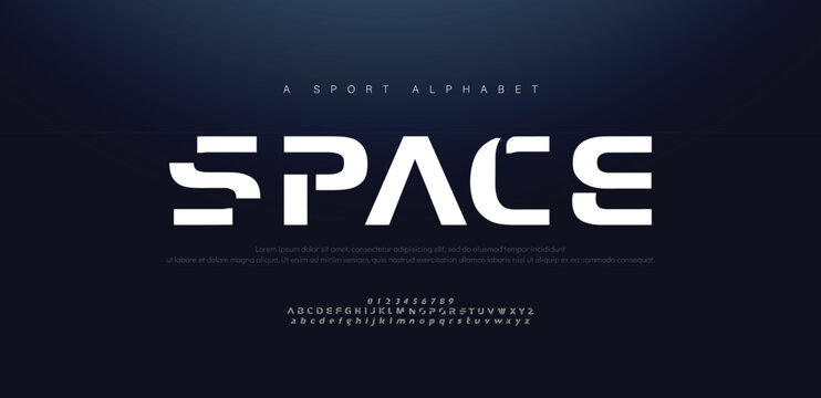 Sport modern italic alphabet fonts and number. Typography, abstract technology, fashion, digital, future creative logo font. vector illustration