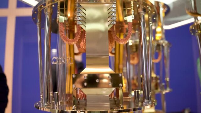 close up of quantum computer system, new advanced and innovative computing technology for data processing
