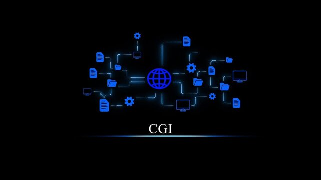 Digital Network Connectivity with Glowing Blue and C G I Globe Animation glowing blue CGI globe technology animation