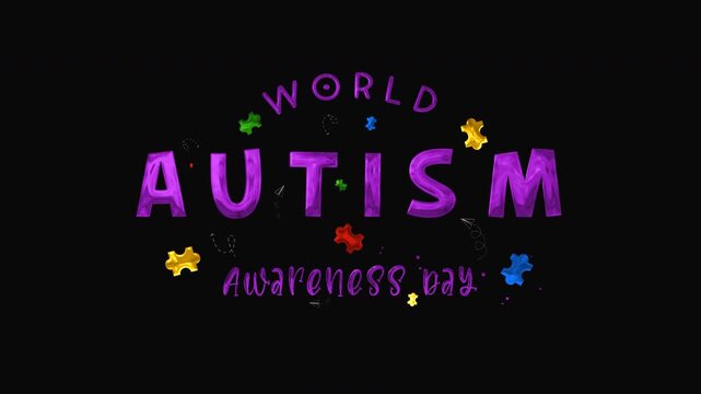 World autism awareness day poster with colorful puzzle pieces for raising awareness about autism spectrum disorders, suitable for social media.