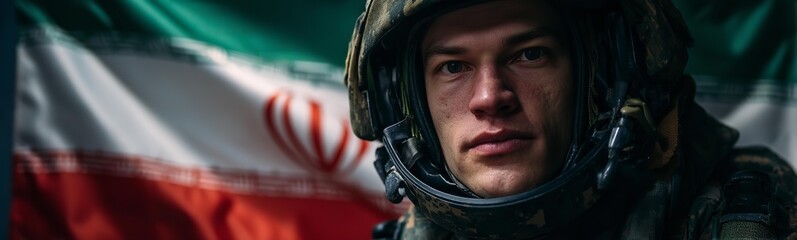 Obraz premium A military man looking at the camera against a dark background