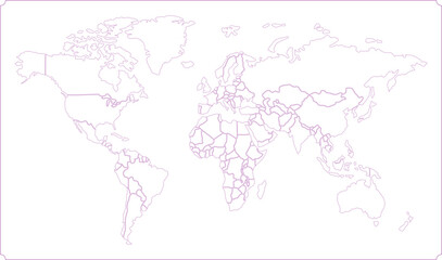 World Map Vector Detailed – Global Countries and Borders Map © risa