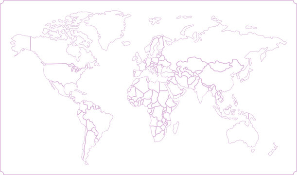 World Map Vector Detailed &ndash; Global Countries and Borders Map