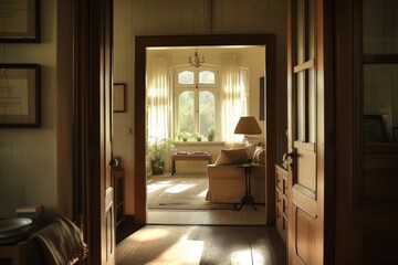 Naklejka premium Living room door architecture furniture.