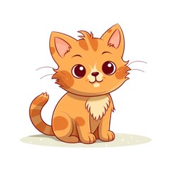 Fototapeta premium Cute cat clipart mammal animal kitten.