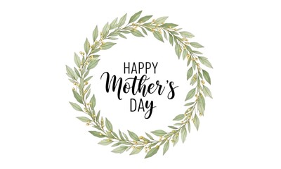 Obraz premium Mother's Day wreath with 'Happy Mother's Day' text