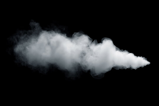 Thin Fog Smoke FX Overlay on Dark Background, Realistic Vapor Stream Effect