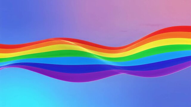 Vibrant rainbow wave flowing across a soft gradient sky symbolizing pride diversity and hope abstract background for