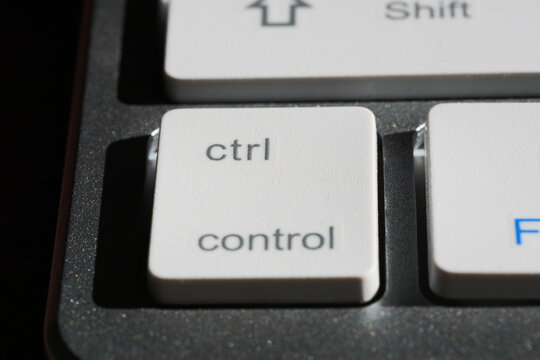 Ctrl key on computer keyboard close up