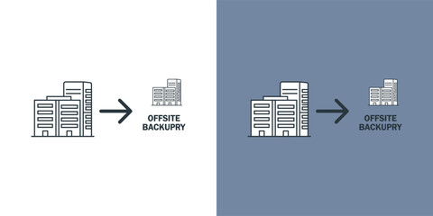 Naklejka premium Digital representation of offsite data backup, disaster recovery, and remote storage solutions for business continuity and secure enterprise data protection