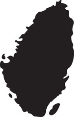 Black silhouette of Mauritius island on white background vector illustration