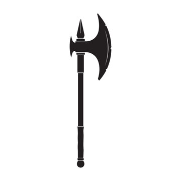 Black vector battle axe icon