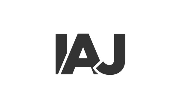 IAJ logo design template with strong and modern bold text. Initial based vector logotype featuring simple and minimal typography. Trendy company identity.