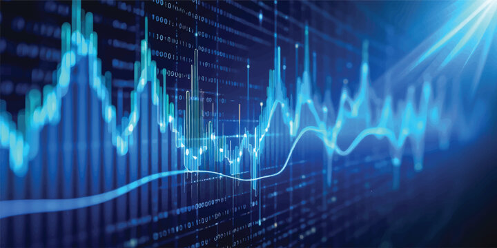 Abstract medical heartbeat monitor screen featuring a blue sound wave background loop with an EKG pulse line and cardiogram graph for healthcare and technology business illustrations