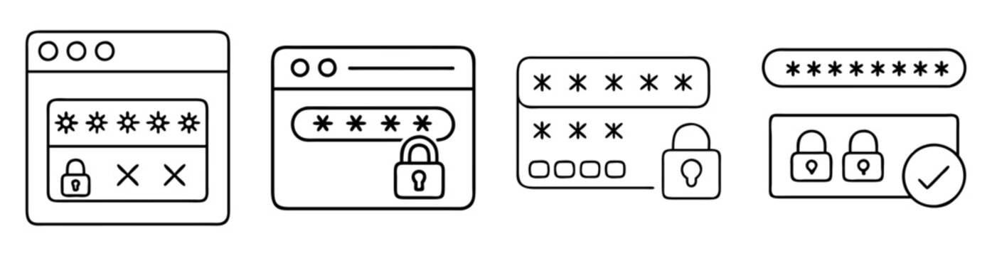 Depiction of password authentication processes in graphical user interface design