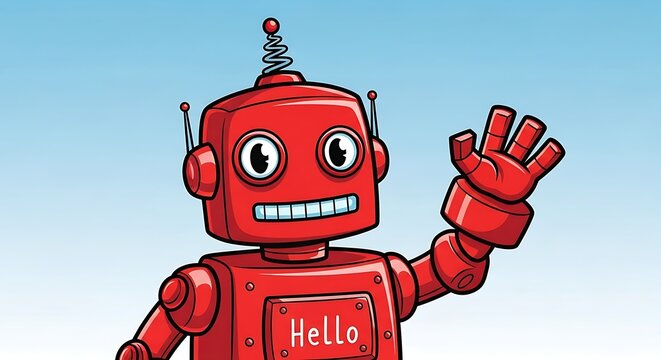 Friendly red robot