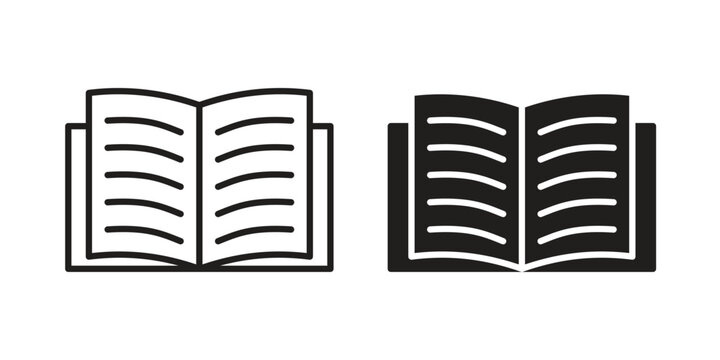 Book open icon simple outline style. Editable stroke EPS 10