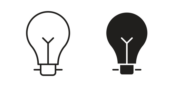 Bulb icon simple outline style. Editable stroke EPS 10