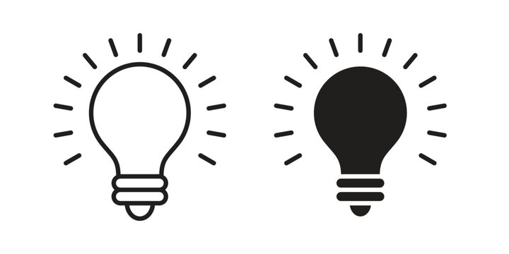 Bulb icon simple outline style. Editable stroke EPS 10
