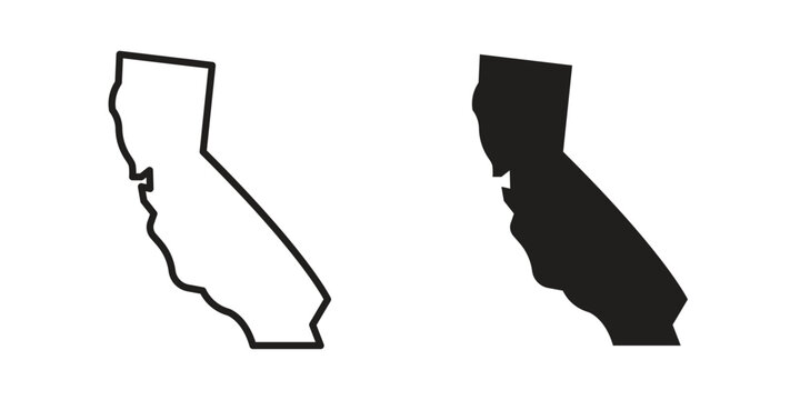 California icon simple outline style. Editable stroke EPS 10