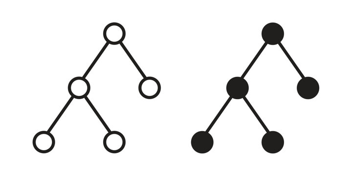 Chart tree icon simple outline style. Editable stroke EPS 10