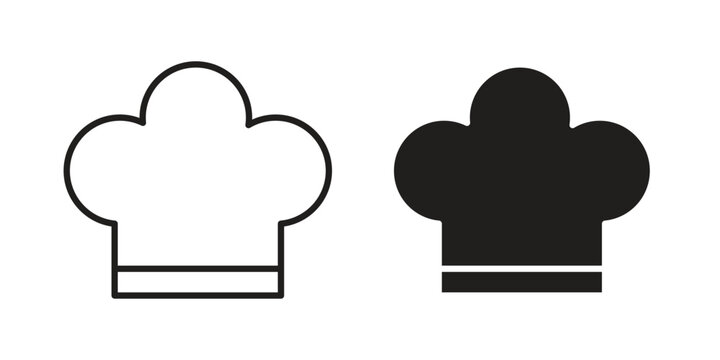 Chef hat icon simple outline style. Editable stroke EPS 10