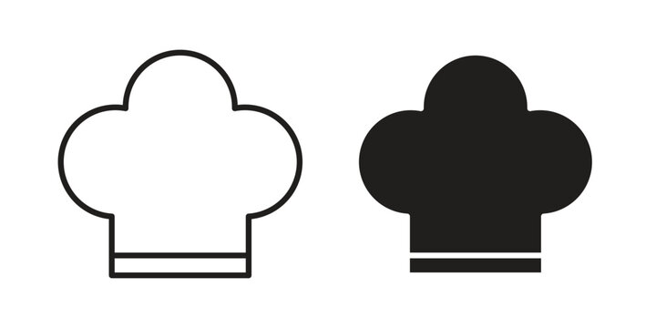 Chef hat icon simple outline style. Editable stroke EPS 10