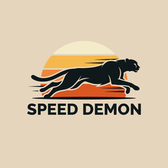 This striking image showcases a cheetah racing across a stylized sunset backdrop, symbolizing speed, agility, and the thrill of life in a visually captivating artistic manner. © cheng lu