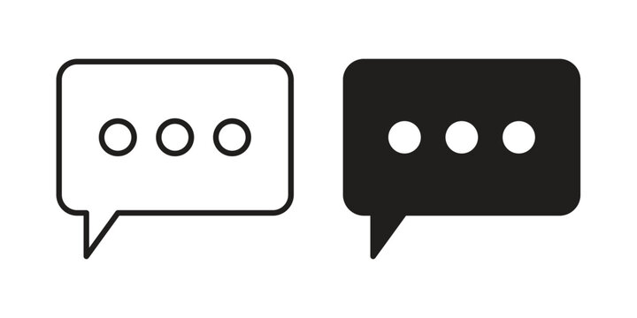 Comment icon simple outline style. Editable stroke EPS 10