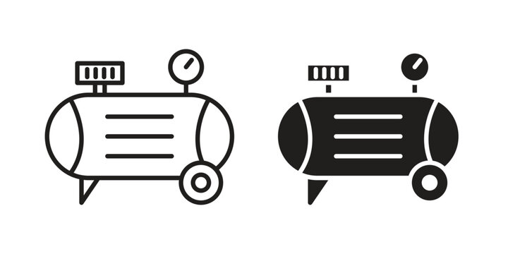 Compressor icon simple outline style. Editable stroke EPS 10