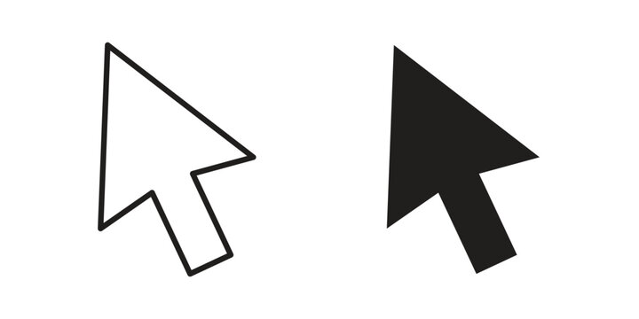 Cursor icon simple outline style. Editable stroke EPS 10