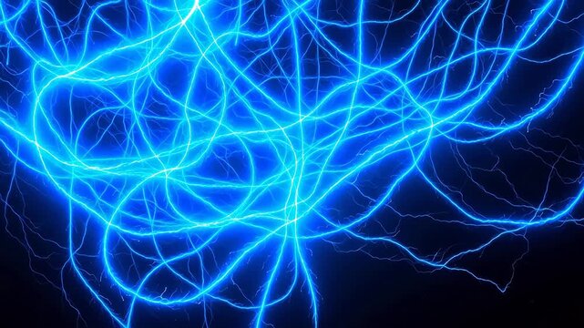 Blue electric lightning patterns