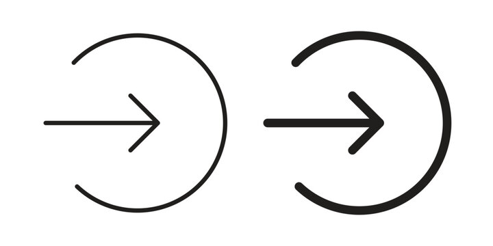 Enter icon simple outline style. Editable stroke EPS 10