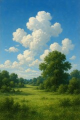 Obraz premium Hopeful Skies Healing Earth Clear skies offer hope reflecting an