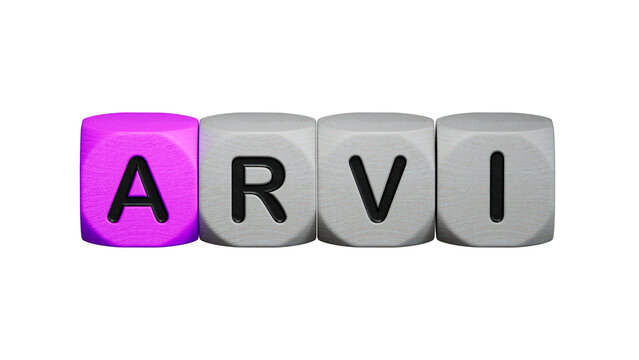 cubes with the word arvi. Care concept.close up of wooden elements,Business Concept.Supports PNG files with transparent backgrounds.