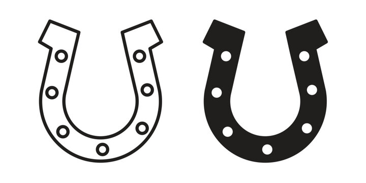 Horseshoe icon simple outline style. Editable stroke EPS 10