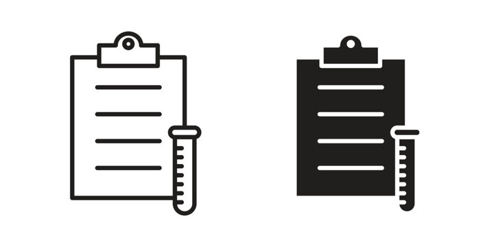 Lab report icon simple outline style. Editable stroke EPS 10