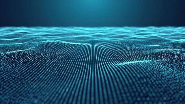 Underwater grid waves with blue light aerial perspective.
