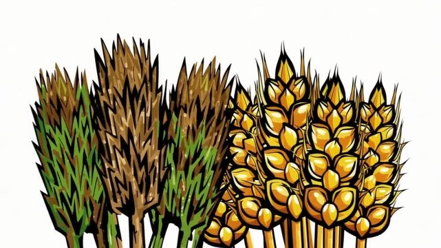 Illustration of wheat and grass plants.