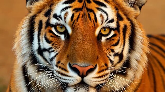 Closeup of a tigers face