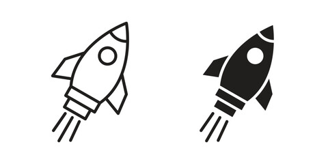 Rocket launch icon simple outline style. Editable stroke EPS 10 © Rajes